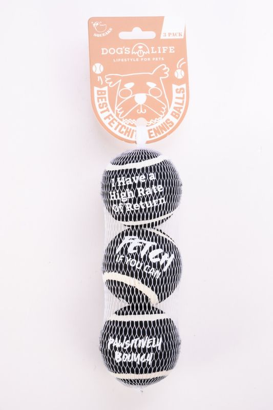 Fetch-It Tennis Balls (Pack of 3) Black
