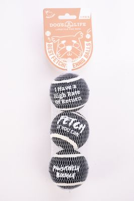 Fetch-It Tennis Balls (Pack of 3) Black