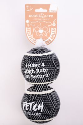 Fetch-It Tennis Balls (Pack of 2, Large) Black