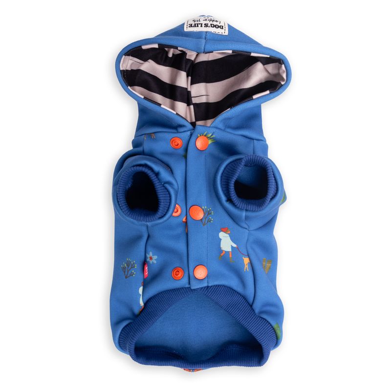 Nature Loving Pup Winter Hoodie Blue