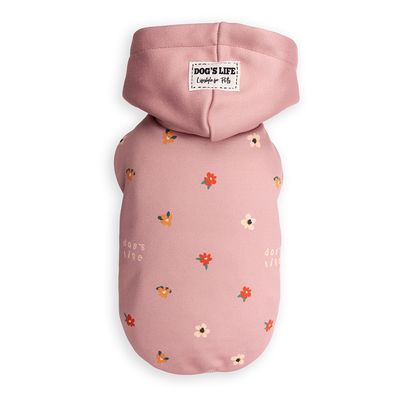 Nature Loving Pup Winter Hoodie Pink