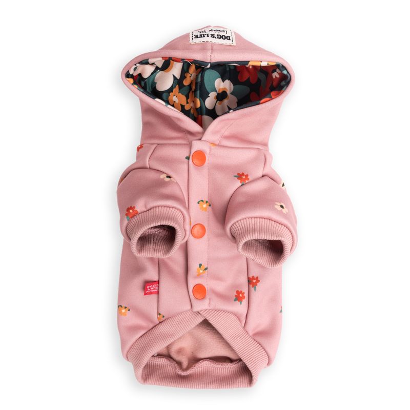 Nature Loving Pup Winter Hoodie Pink