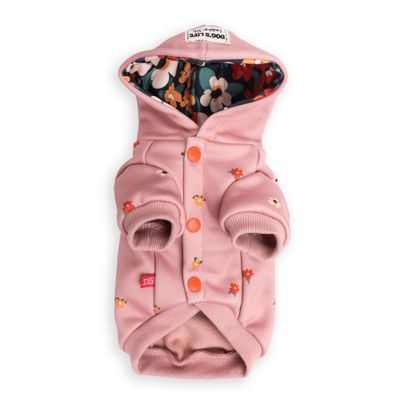Nature Loving Pup Winter Hoodie Pink