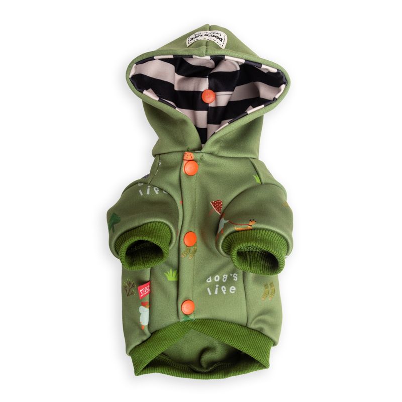 Nature Loving Pup Winter Hoodie Green