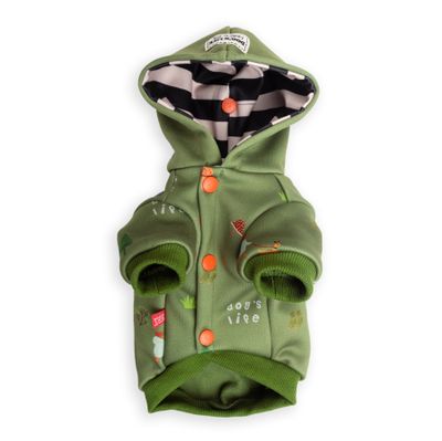 Nature Loving Pup Winter Hoodie Green