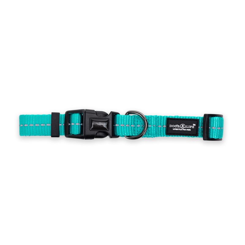 Reflective Supersoft Webbing Collar Turquoise