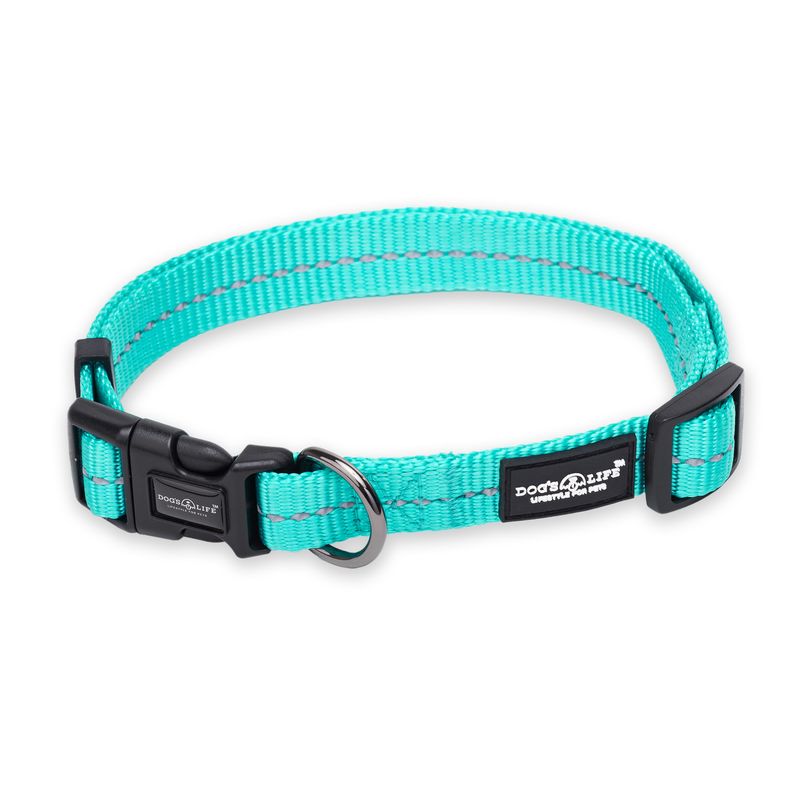 Reflective Supersoft Webbing Collar Turquoise