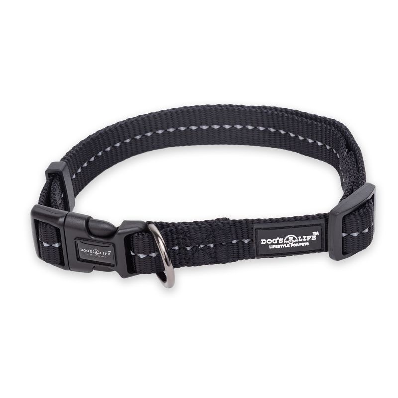 Reflective Supersoft Webbing Collar Black