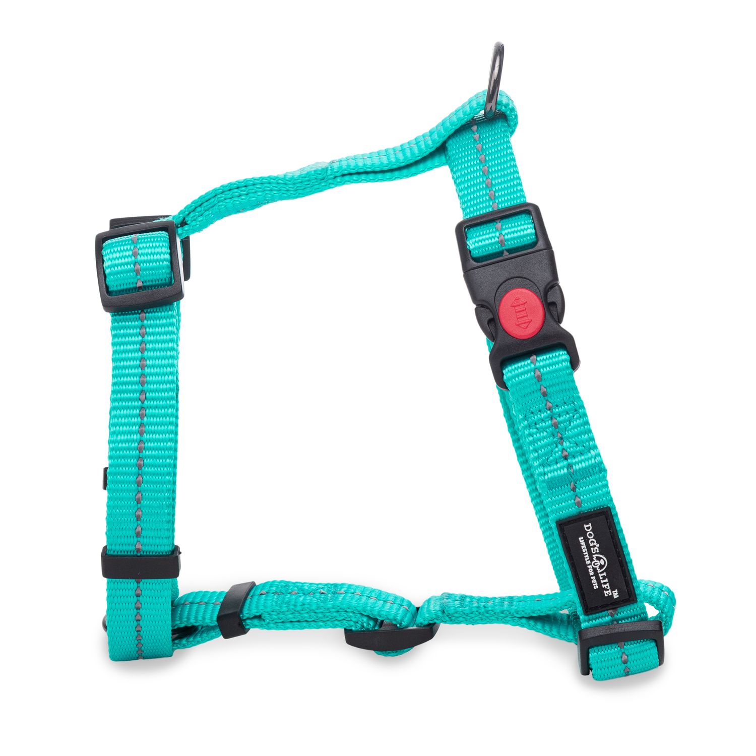 Reflective Supersoft Webbing H Harness Turquoise