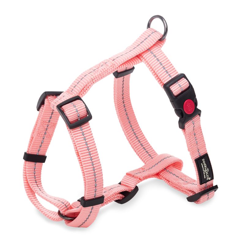 Reflective Supersoft Webbing H Harness Coral Pink