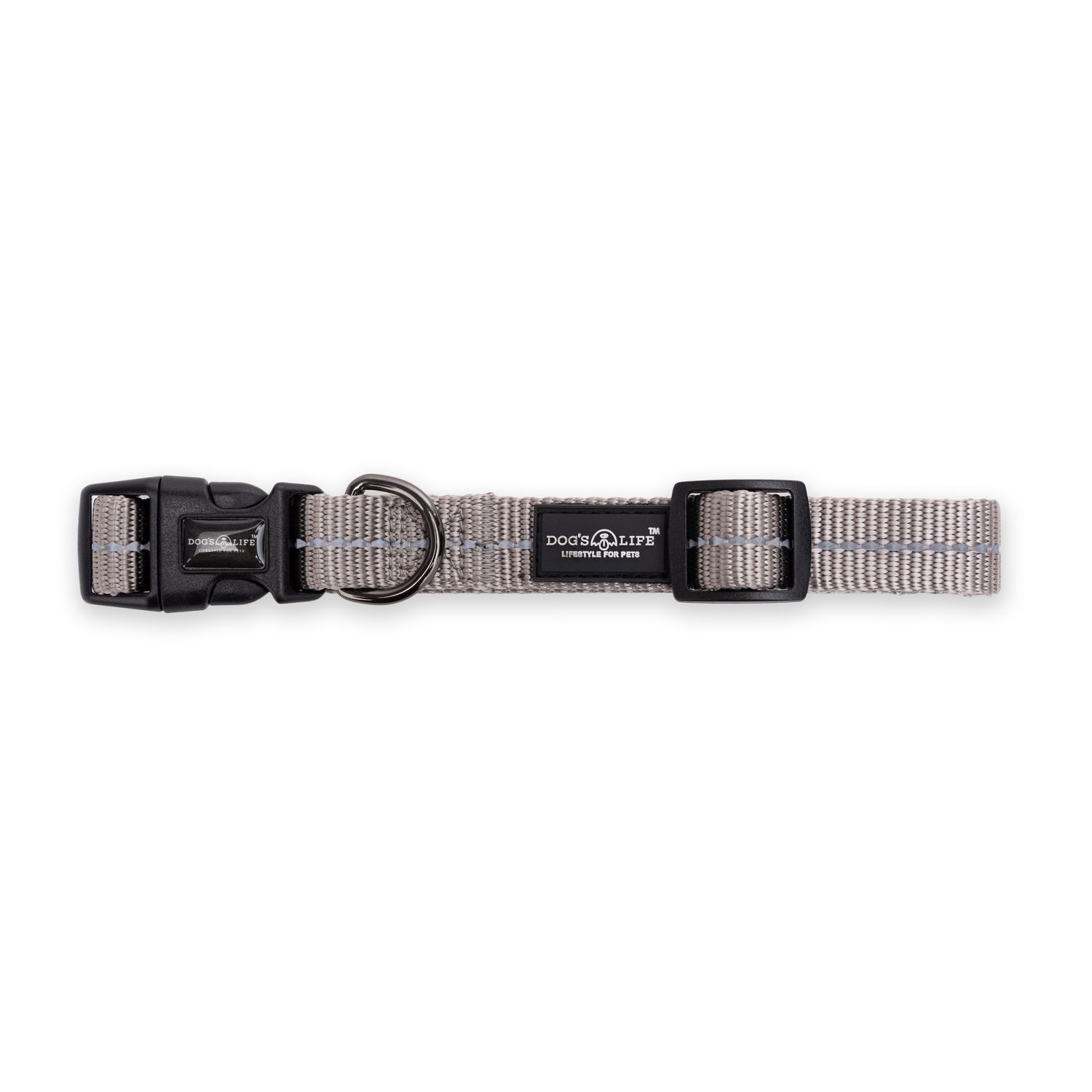 Reflective Supersoft Webbing Collar Grey