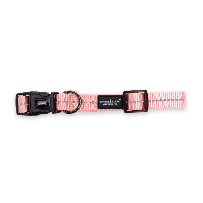 Reflective Supersoft Webbing Collar Coral Pink