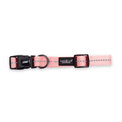 Reflective Supersoft Webbing Collar Coral Pink