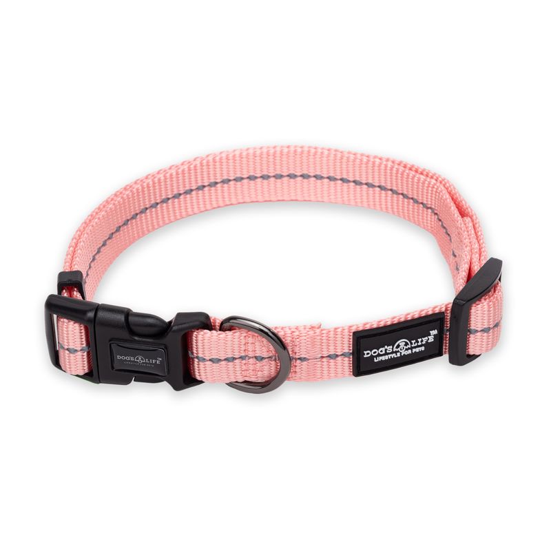 Reflective Supersoft Webbing Collar Coral Pink
