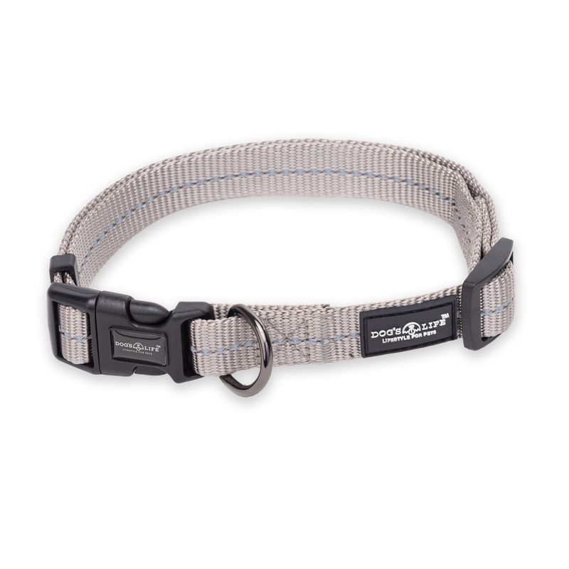 Reflective Supersoft Webbing Collar Grey