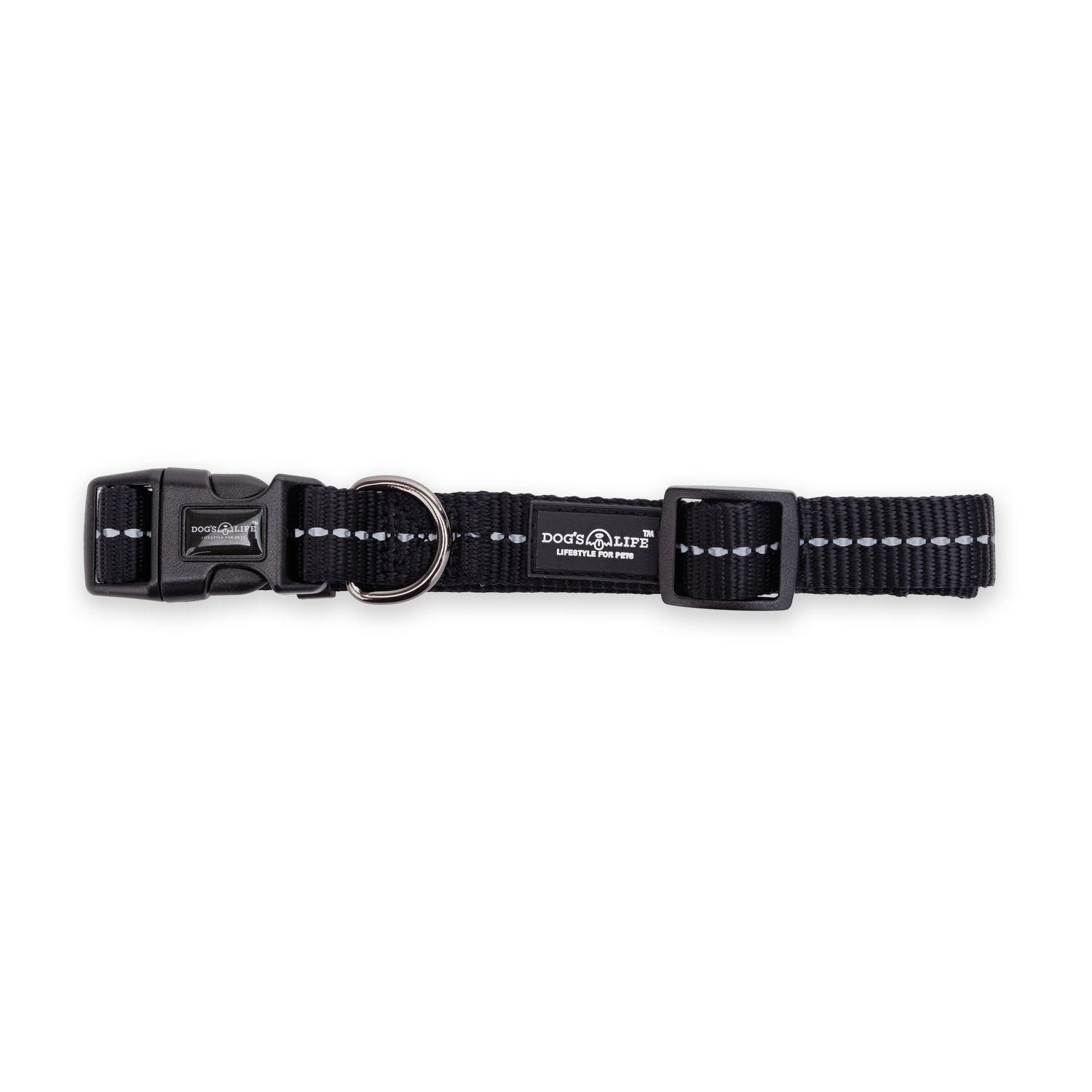 Reflective Supersoft Webbing Collar Black