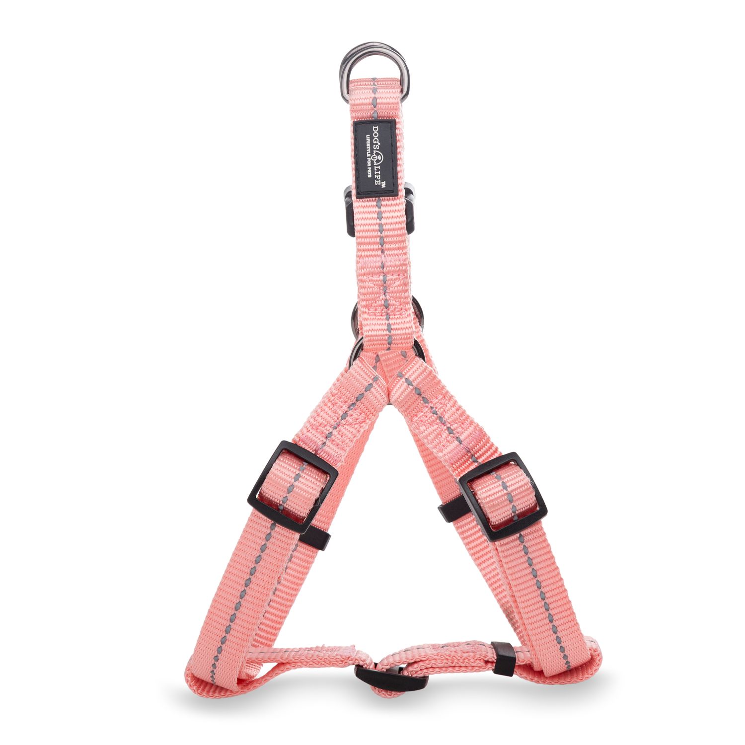 Reflective Supersoft Webbing Step-In Harness Coral Pink