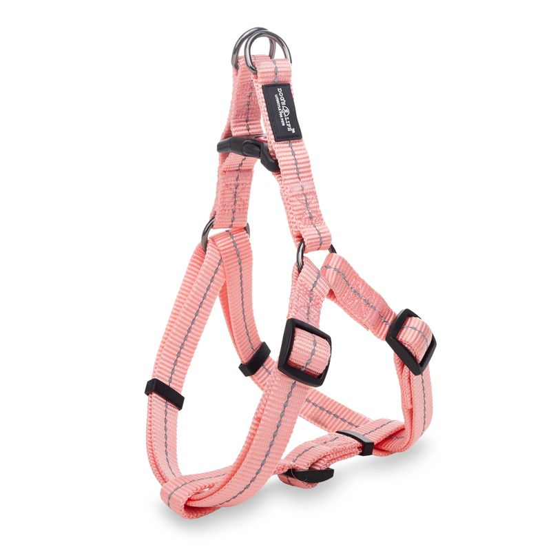Reflective Supersoft Webbing Step-In Harness Coral Pink
