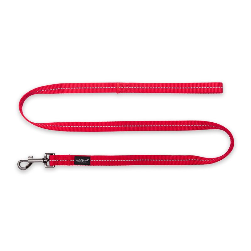 Reflective Supersoft Webbing Leash Red