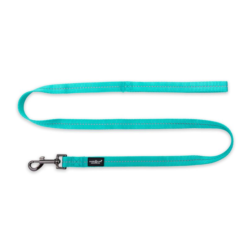 Reflective Supersoft Webbing Leash Turquoise