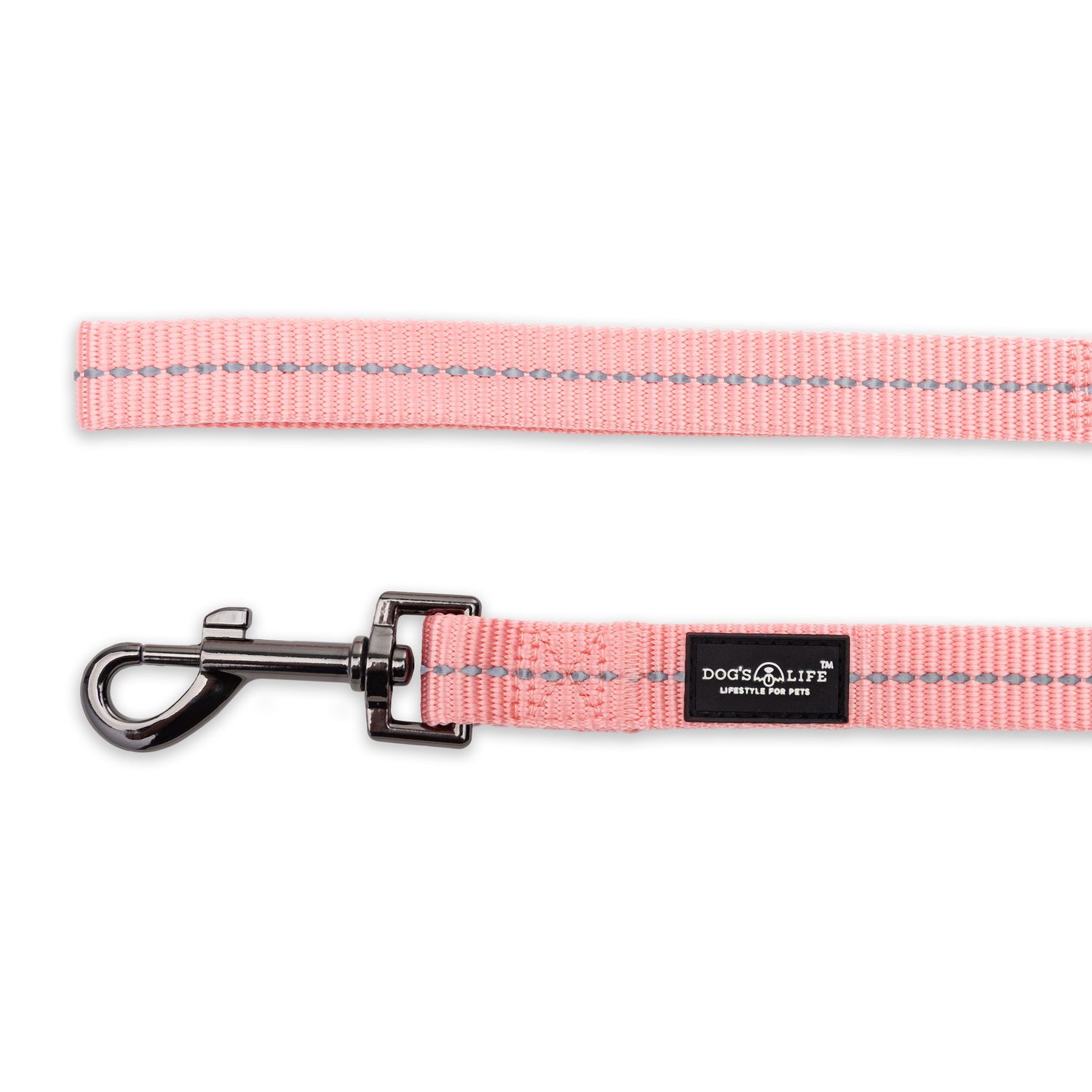 Reflective Supersoft Webbing Leash Coral Pink