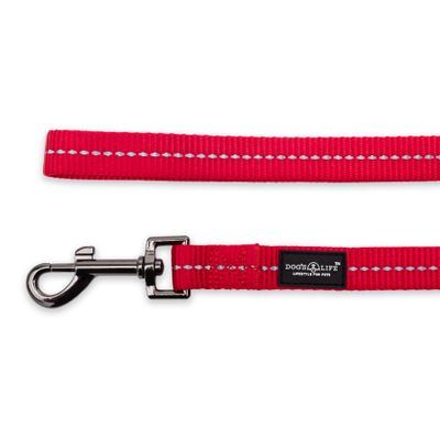 Reflective Supersoft Webbing Leash Red
