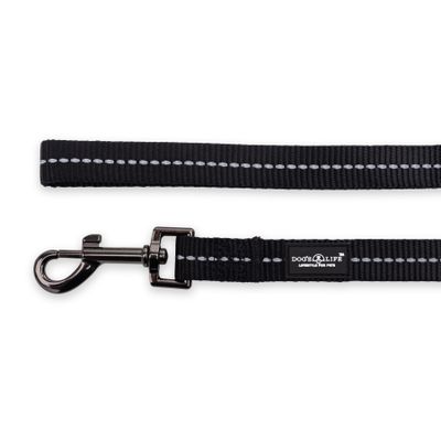 Reflective Supersoft Webbing Leash Black