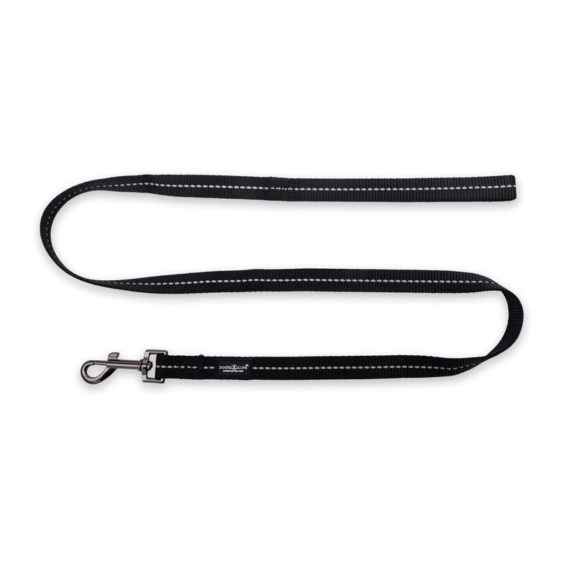 Reflective Supersoft Webbing Leash Black