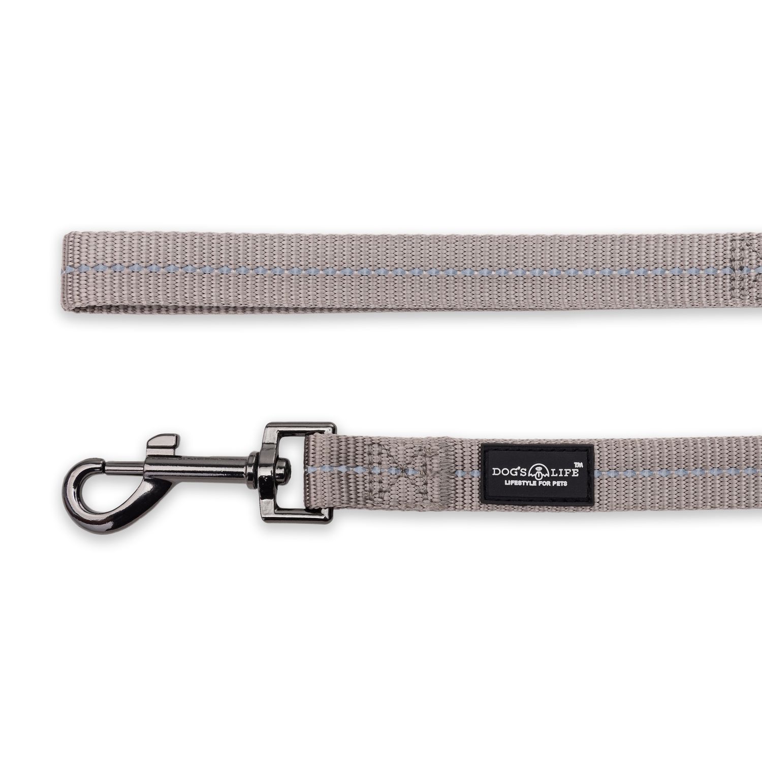 Reflective Supersoft Webbing Leash Grey