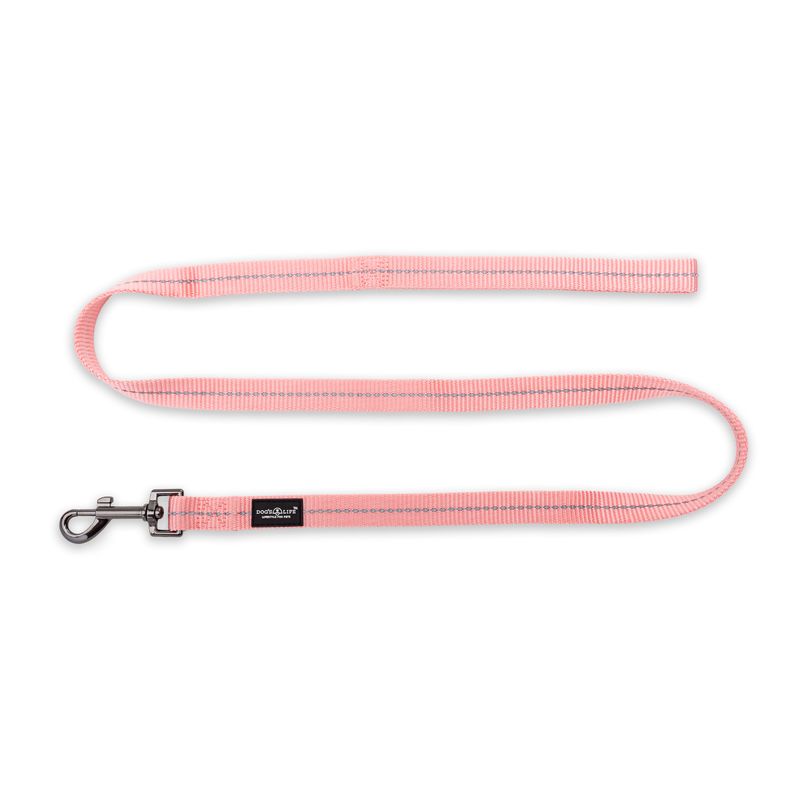 Reflective Supersoft Webbing Leash Coral Pink