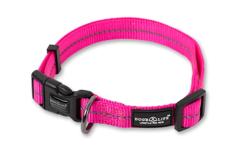 Reflective Supersoft Webbing Collar Hot Pink