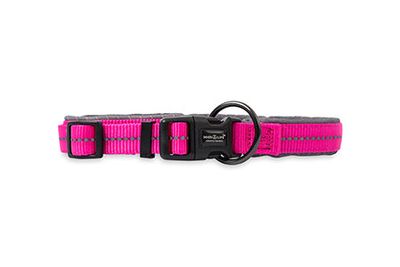 Reflective Supersoft Webbing Neoprene Collar Hot Pink