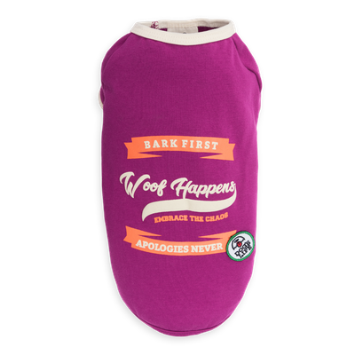 Woof Happens Tee Mulberry