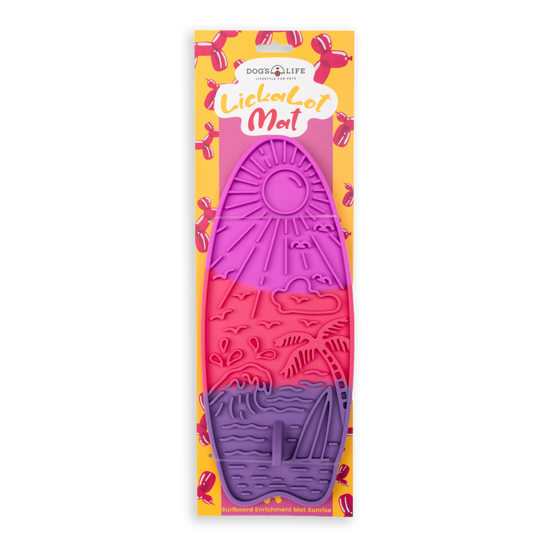 Lickalot Surfboard Enrichment Mat Sunset