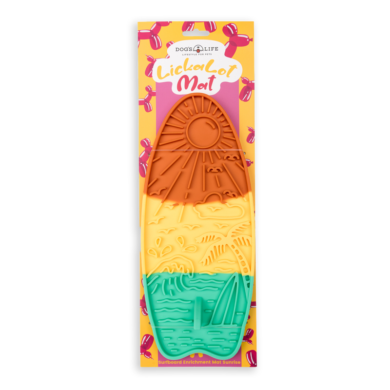 Lickalot Surfboard Enrichment Mat Sunrise