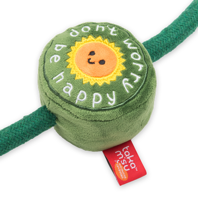 Don't Worry Plush with Squeaker Rope Toy Green 39cm