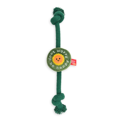 Don't Worry Plush with Squeaker Rope Toy Green 39cm
