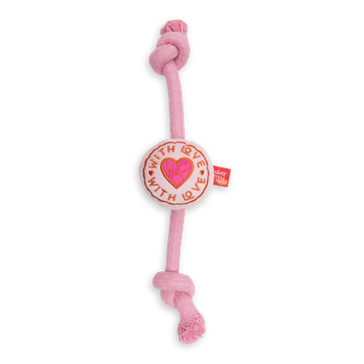 With Love Plush with Squeaker Rope Toy Pink 39cm With Love Plush with Squeaker Rope Toy Pink 39cm