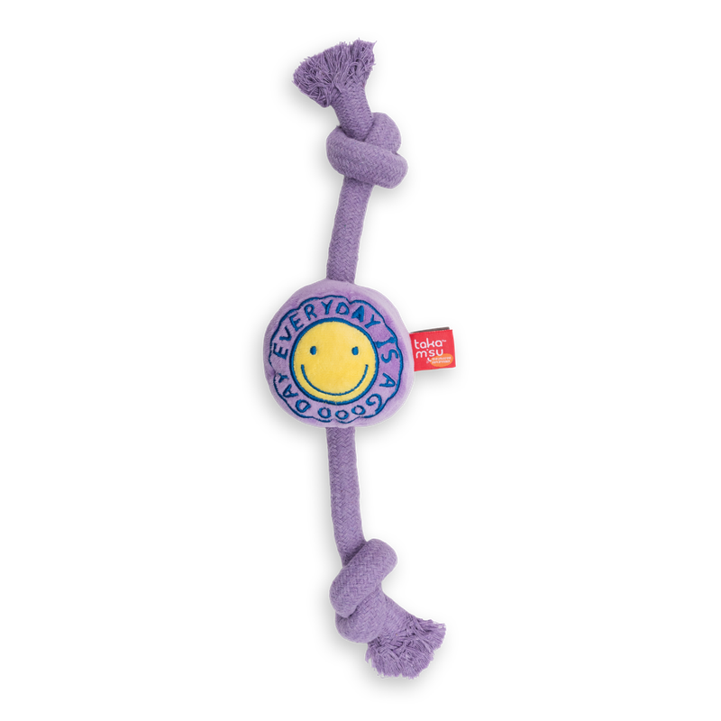 Good Day Plush with Squeaker Rope Toy Lilac 39cm