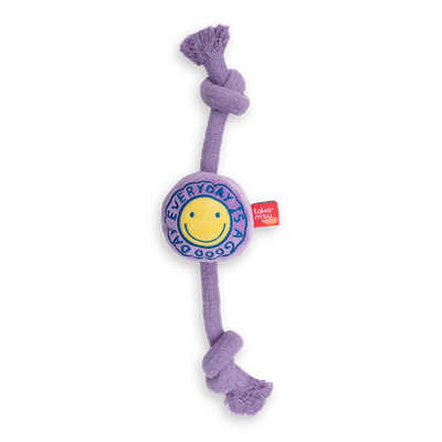 Good Day Plush with Squeaker Rope Toy Lilac 39cm