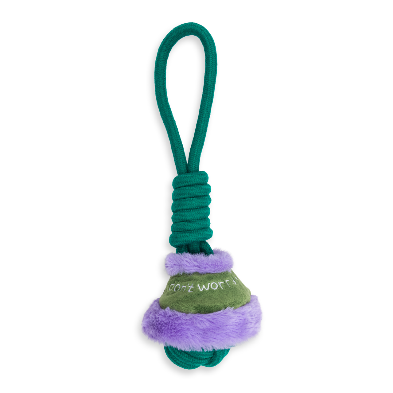 Rope Knot with Don't Worry Cover Green 39cm