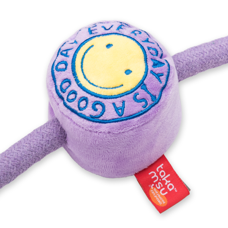 Good Day Plush with Squeaker Rope Toy Lilac 39cm