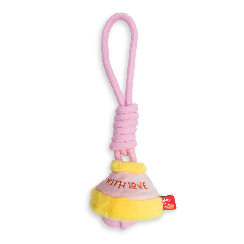 Rope Knot with With Love Cover Pink 39cm