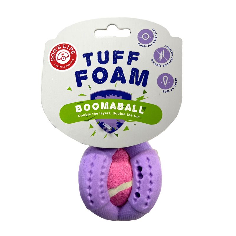 Dog's Life Tuff Foam Booma Ball Jacaranda