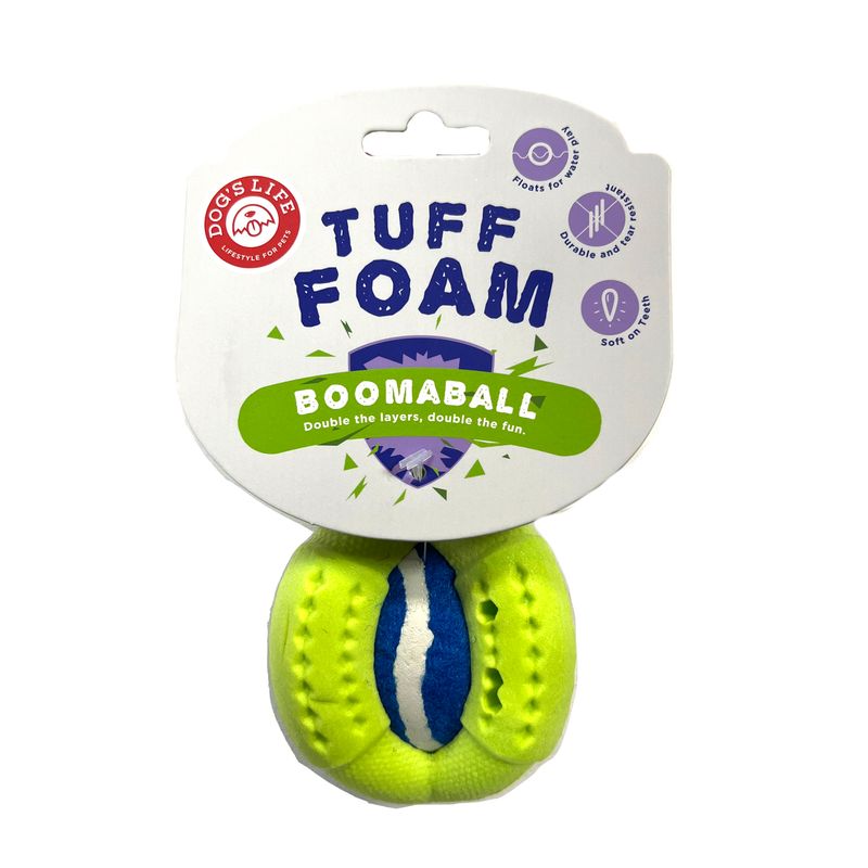 Dog's Life Tuff Foam Booma Ball Lime