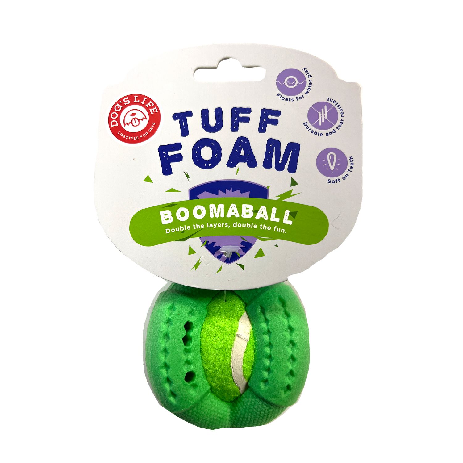 Dog's Life Tuff Foam Booma Ball Green