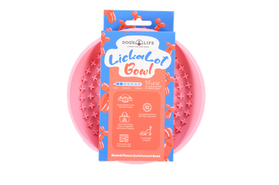 Lickalot Round Pluses Enrichment Bowl Pink
