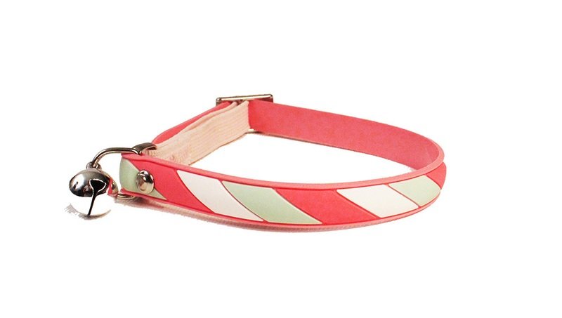 Non Toxic PVC Cat Collar Candy Stripe Pink