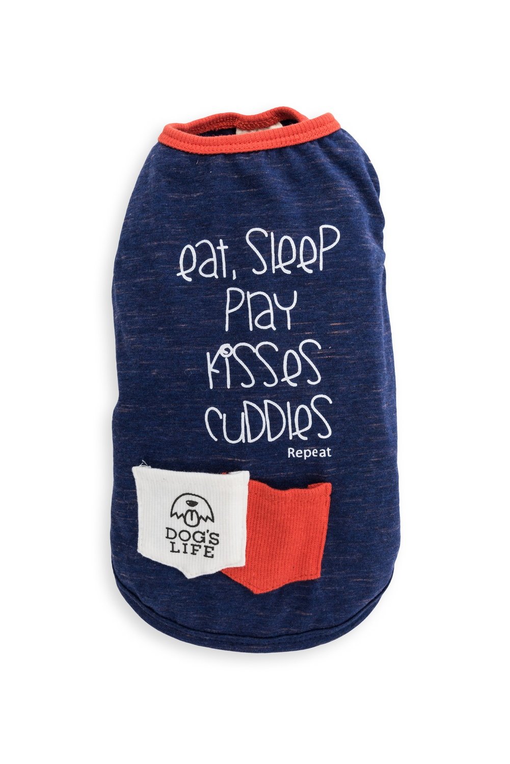 Eat Sleep Repeat Tee with Pockets Navy