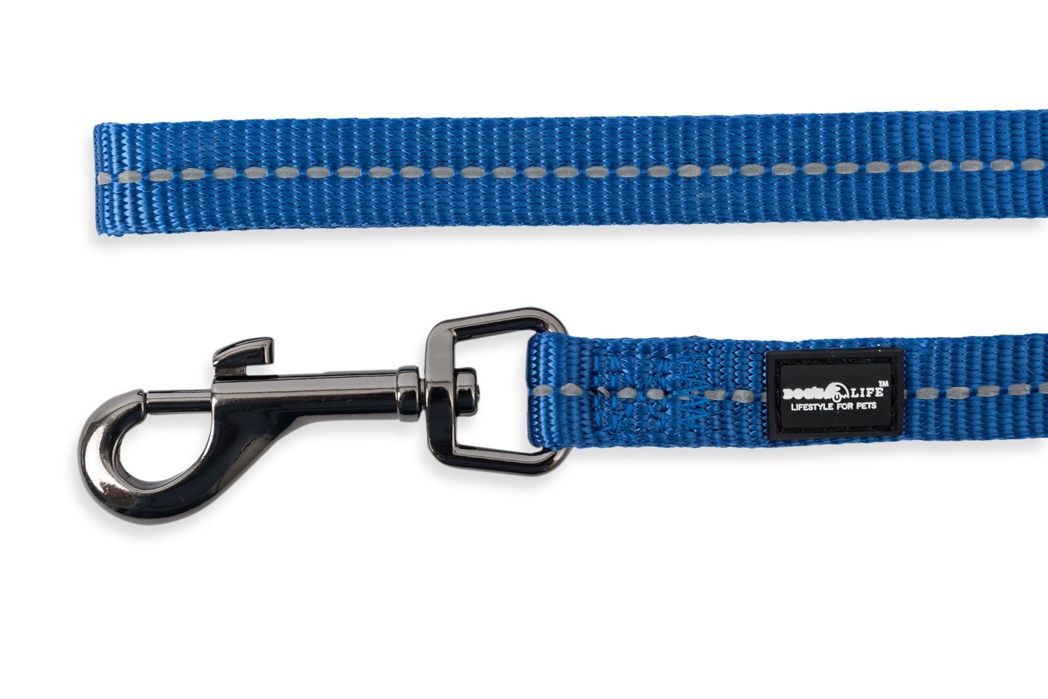 Reflective Supersoft Webbing Leash Yale Blue